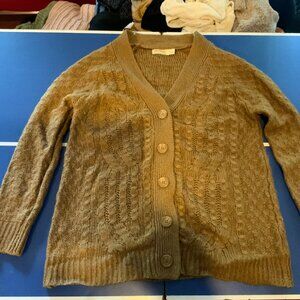 Tan Faded Glory Cardigan - Large